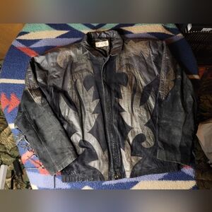 Vintage M Julian Black Suede Leather Fringe Jacket Mens Sz 40 Western Tribal 80s